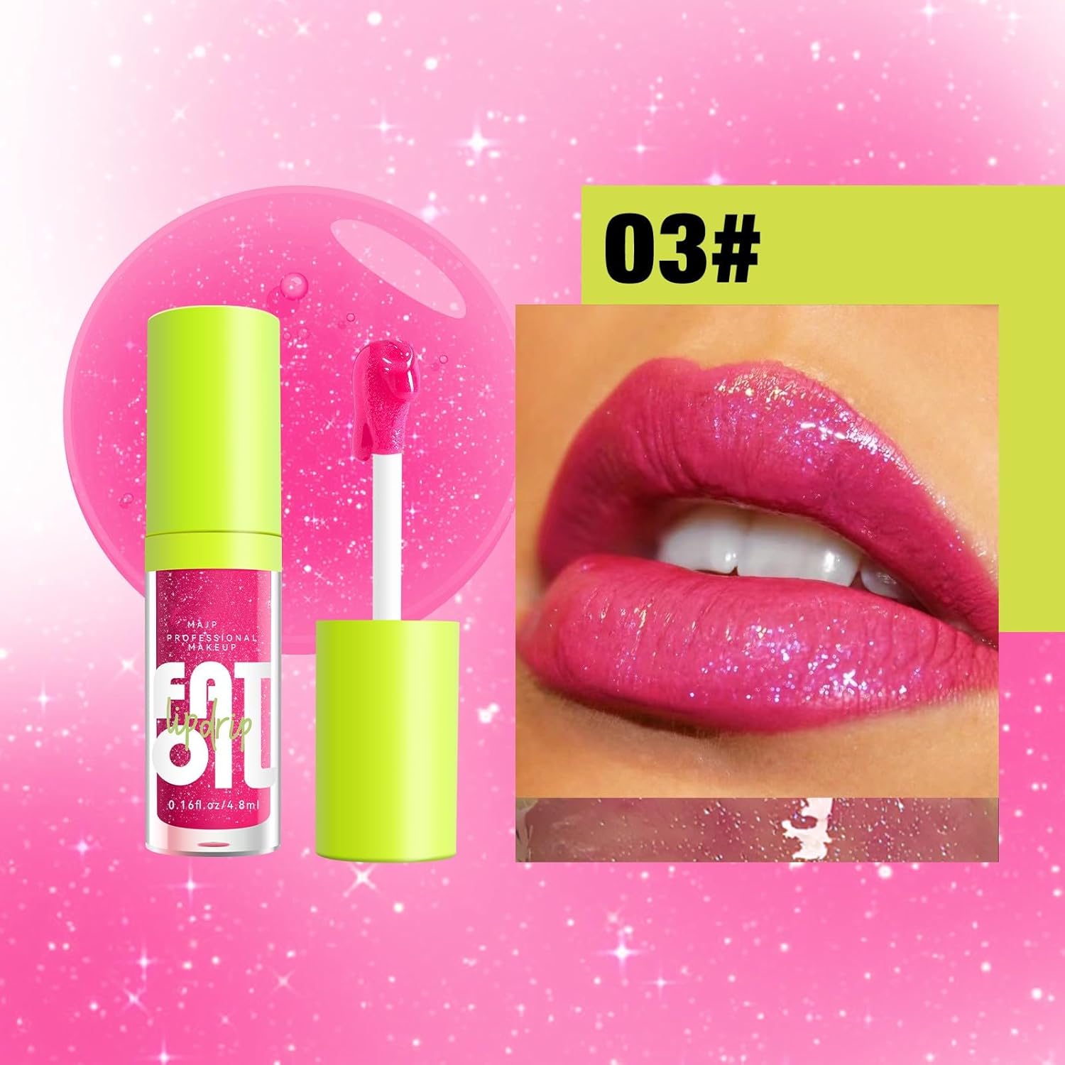 MAEPEOR Aceite de labios, color de labios brillante hidratante ultrahidratante, 16 tonos, cabeza de cepillo grande, antiadherente, de larga