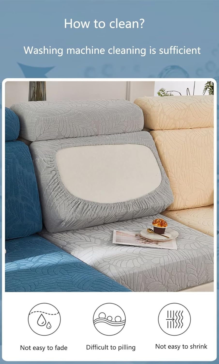 Funda de sofá mágica elástica para sofá seccional en forma de L resistente universal antideslizante cojín sofá chaise lounge, funda protectora de