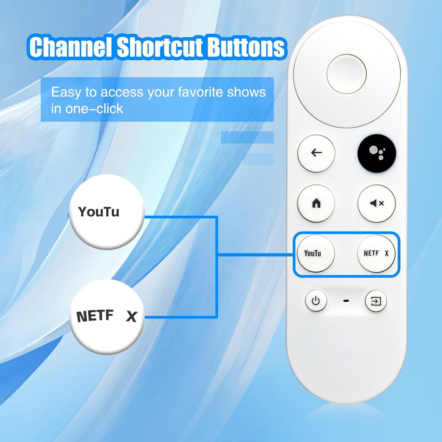 Control remoto de voz de repuesto para Google Chromecast 4K Snow Snow Streaming Media Player G9N9N GA01409-US GA01919-US GA01920-US GA01920-US