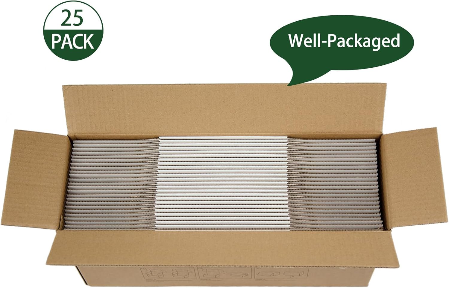 HESESOH Juego de 25 cajas de envío de 7 x 5 x 4 pulgadas, cajas de cartón corrugado blanco para embalaje de pequeñas empresas