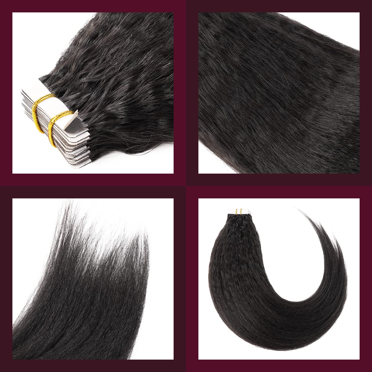 Starlet – Extensiones de cabello humano adhesivas 12A, 100% virgen, 22 pulgadas, 20 unidades de 1.76 ozpaquete, extensiones de cabello adhesivas sin