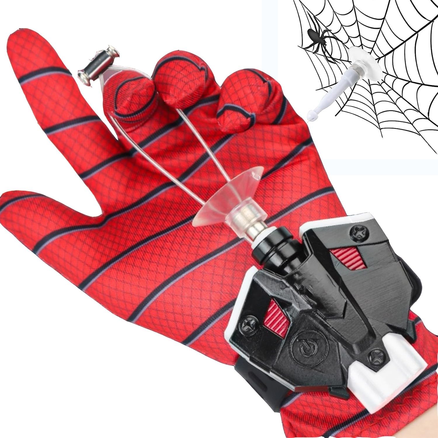 Web Launcher – Tiradores de cuerda, tiradores de telaraña, luz de inducción magnética, lanzador de cuerda, puede agarrar objetos pequeños, guantes