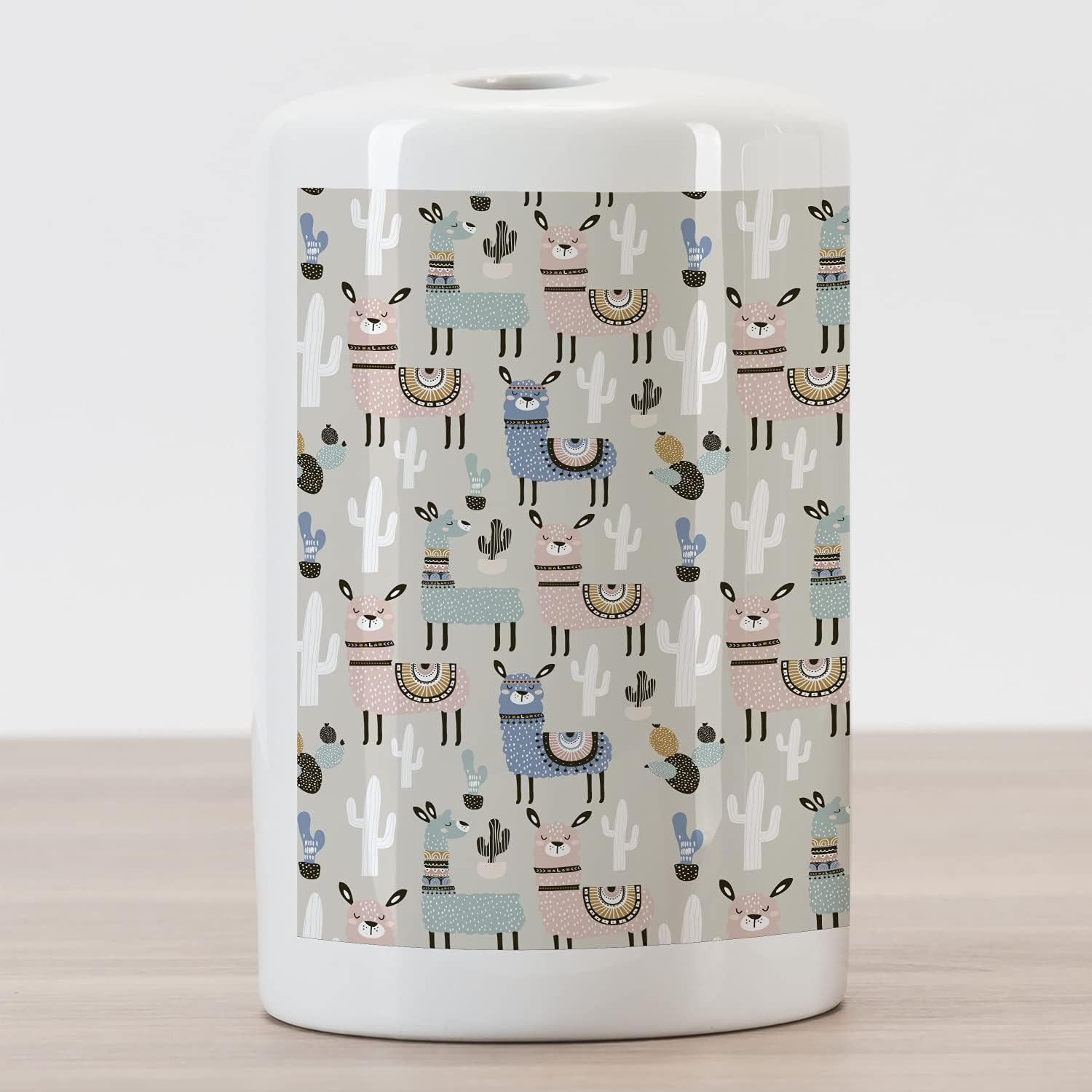 Ambesonne Hipster – Soporte para cepillos de dientes de cerámica, llama guanaco de animales sudamericanos dibujados a mano, impresión artística de