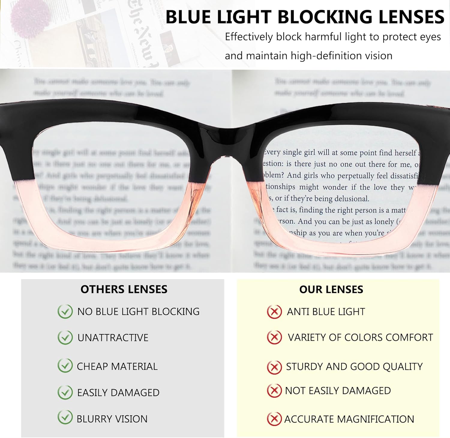 Bullabulling – Paquete de 3 lentes de lectura, diseño cuadrado con bisagras de resorte, estilo Oprah, con bloqueo de luz azul, para mujeres y hombres