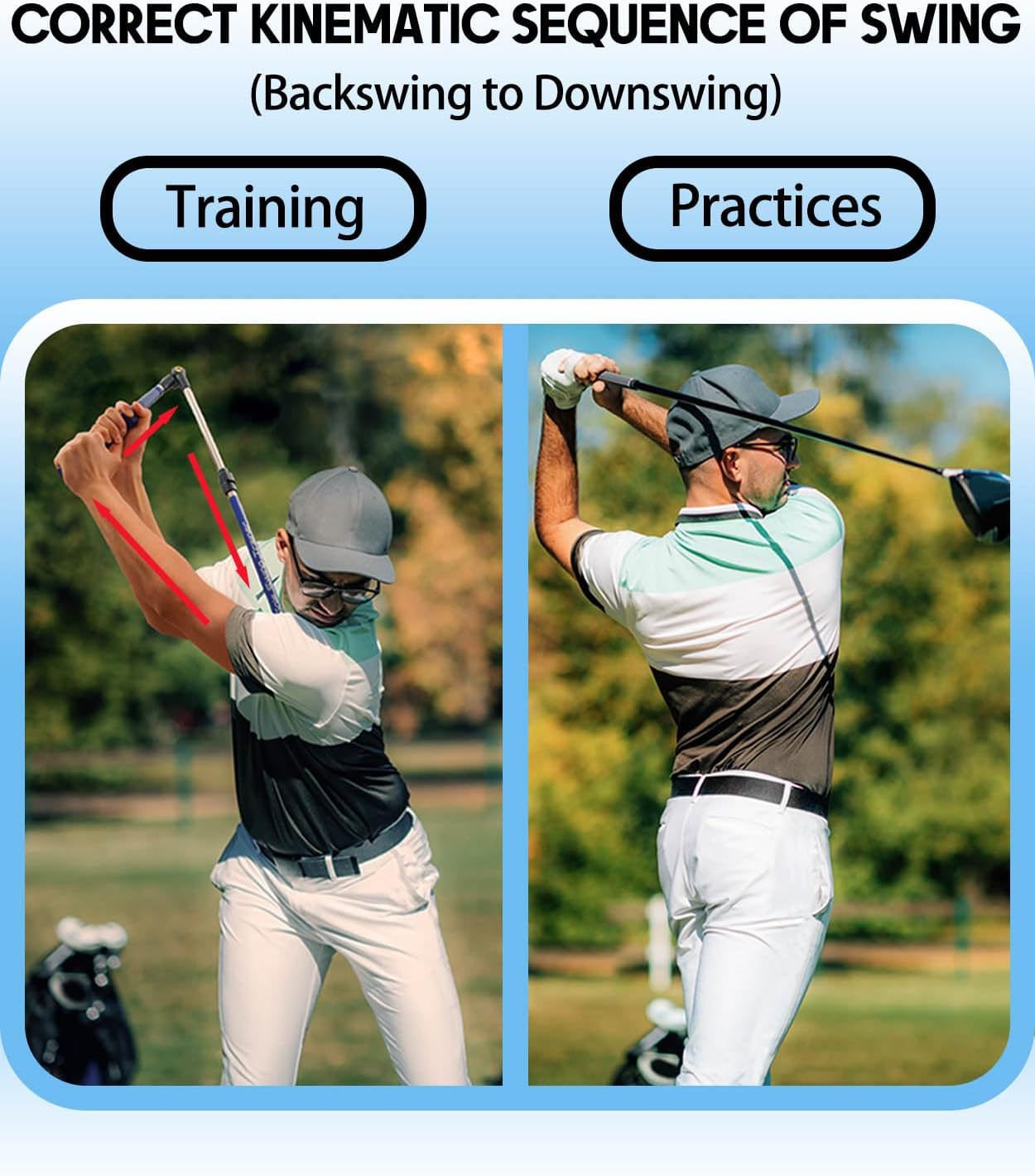 Golf Swing Trainer- Golf Training aid with Golf Grip Trainer