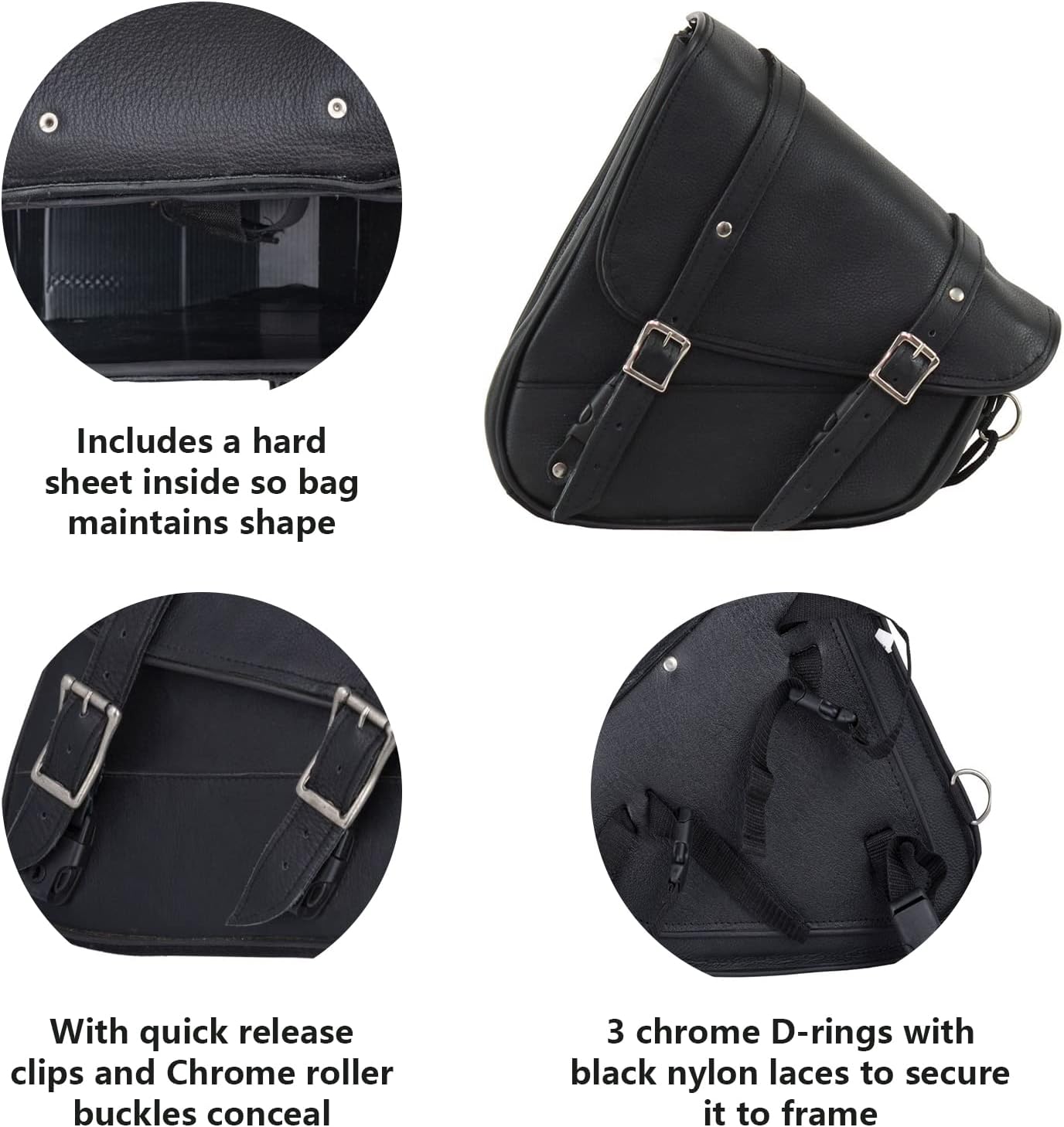 GARGOYLE BELLS Bolsas de cuero para sillín de motocicleta, bolsa de brazo oscilante para softails y helicópteros, bolsas de equipaje de motocicleta,