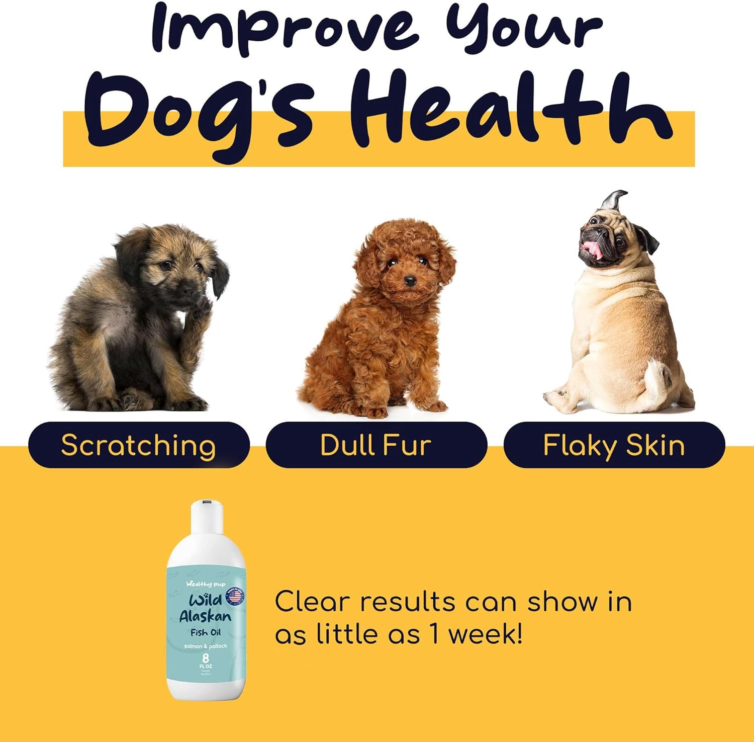 Aceite de salmón salvaje de Alaska para perros con aceite de abadejo, 8 onzas de aceite de abadejo y salmón, aceite de pescado Omega 3, EPA y DHA,