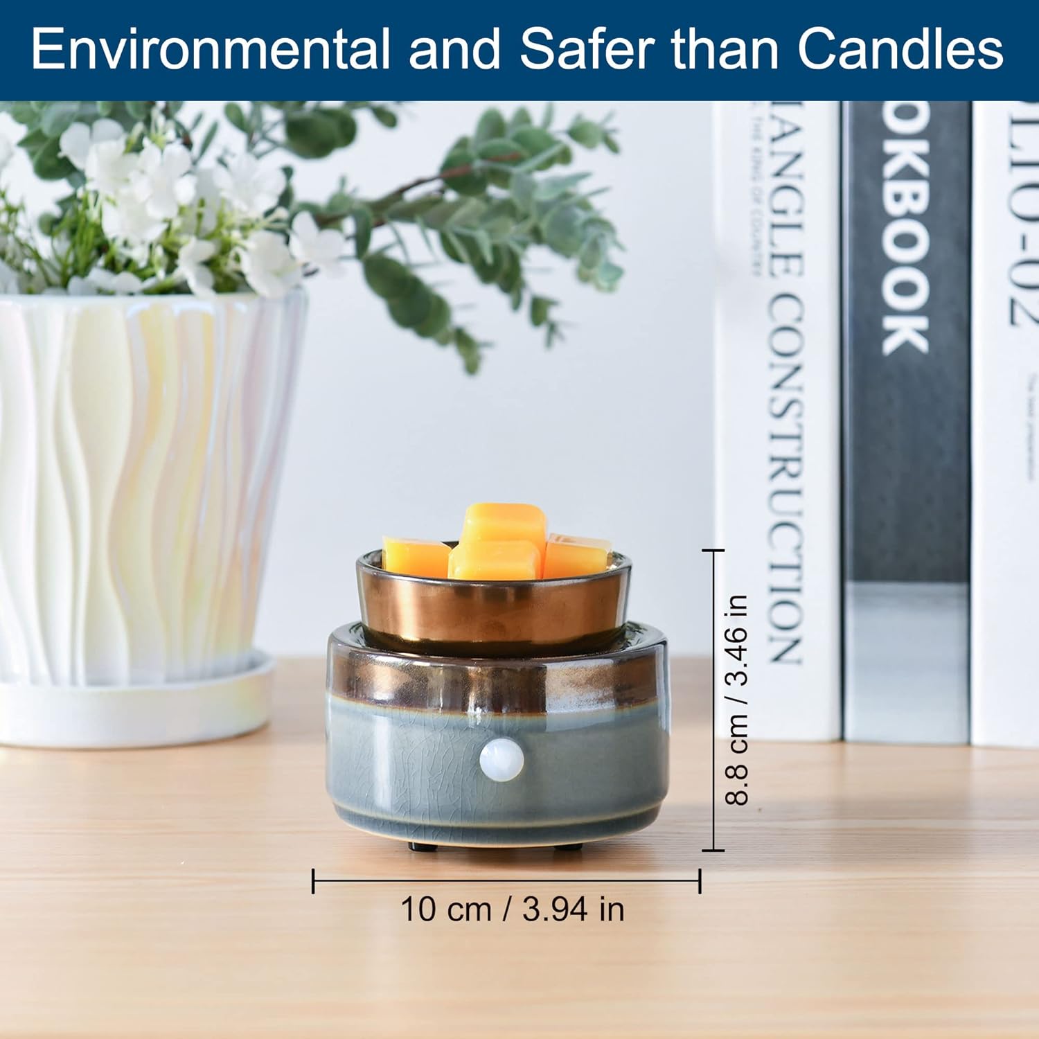 Calentador de cera de vela, difusor de fragancias para el hogar, calentador derretidor de cera aromático 2 en 1, derretidor eléctrico de cera de