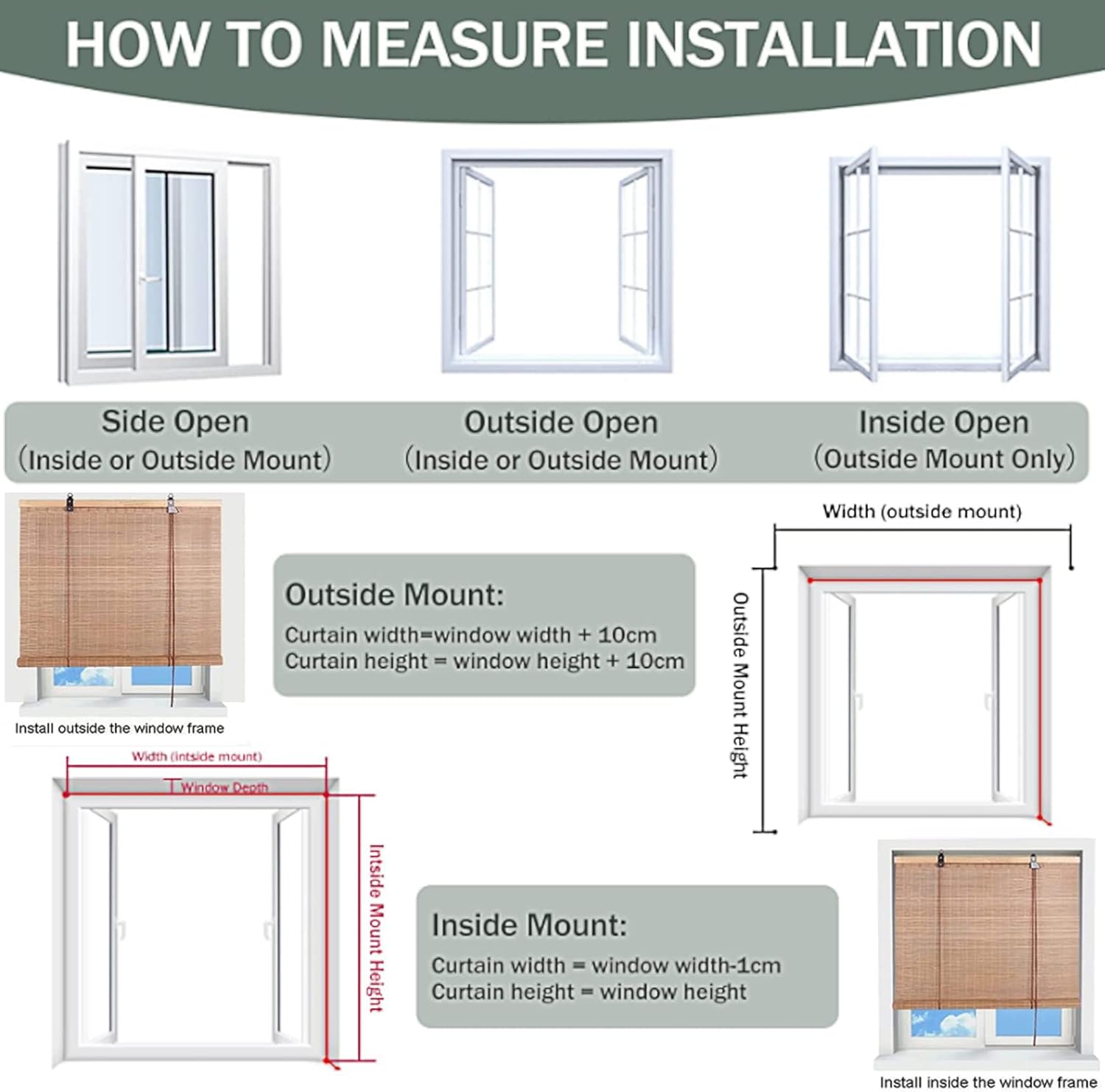 Persianas enrollables de bambú para exteriores, persianas enrollables para filtrar la luz, persianas enrollables de bambú para exteriores, persianas