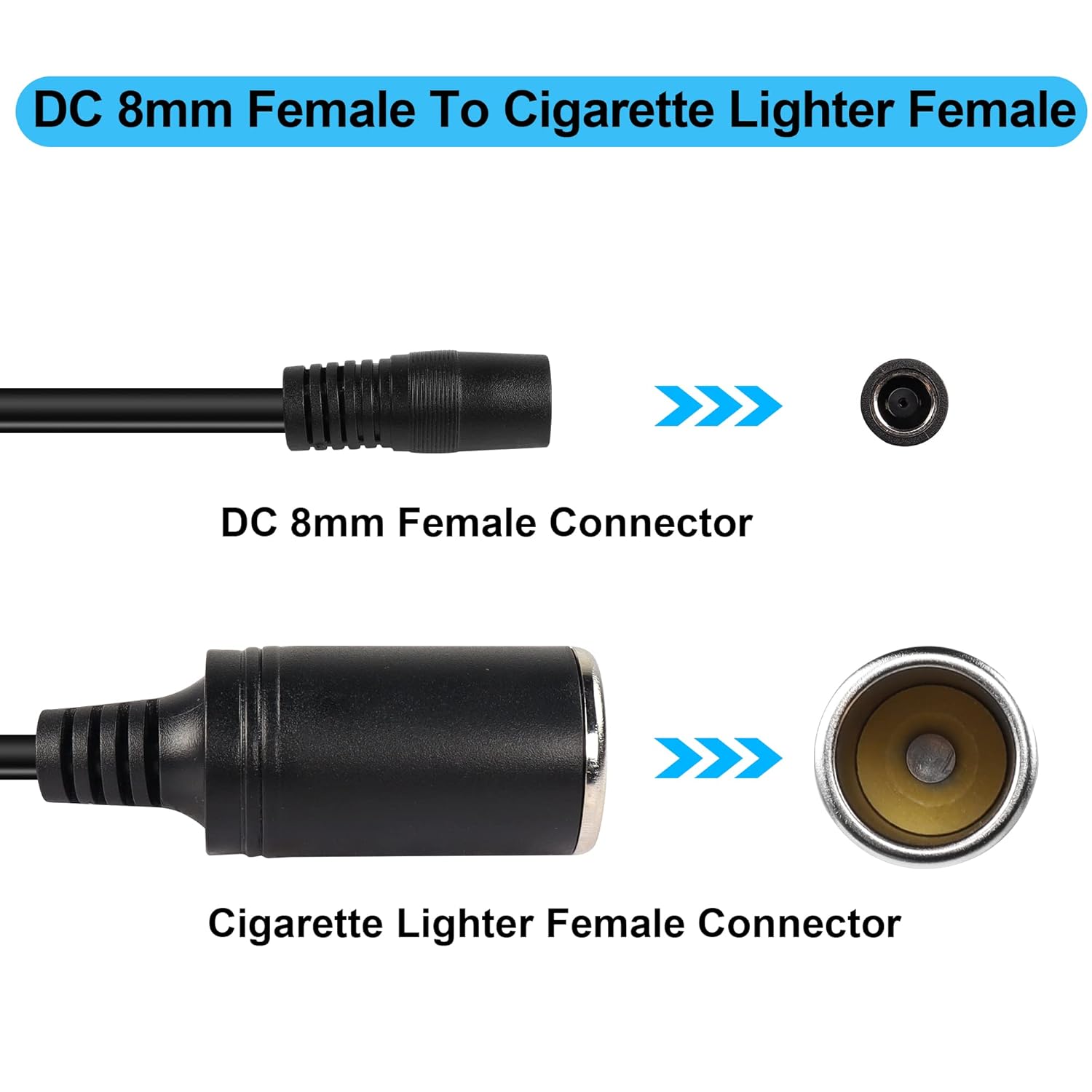 PNGKNYOCN DC7909 – Cable de alimentación para encendedor de cigarrillos, 14 AWG CC de 0.315 in hembra a encendedor de cigarrillos de automóvil,