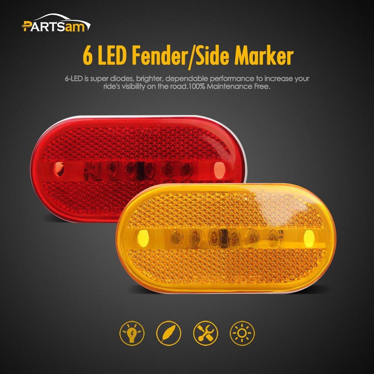 Luces laterales de 6 LED y 4 pulgadas