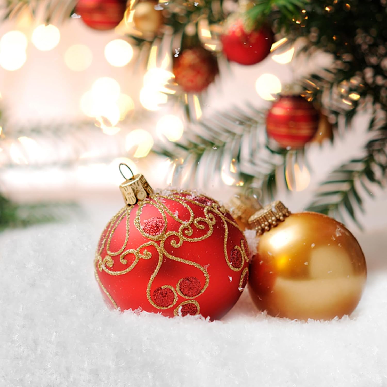 FOIMAS Nieve artificial, polvo de nieve falsa de Navidad, copo de nieve seco con purpurina para Navidad, decoración de invierno, suministro de