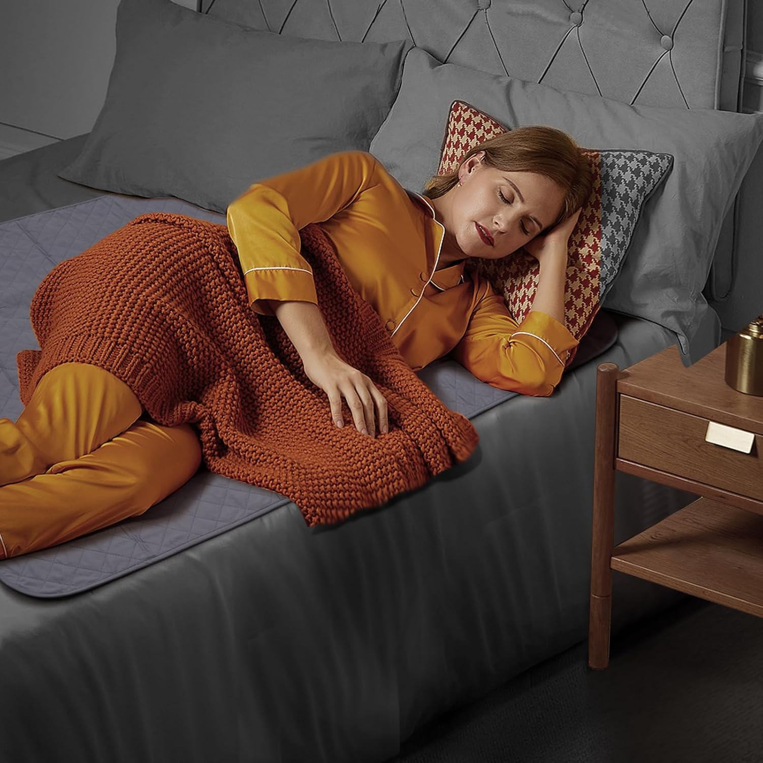 Almohadillas impermeables para cama de 24 x 36 pulgadas (paquete de 4), almohadillas de incontinencia para cama, almohadillas de cama lavables,