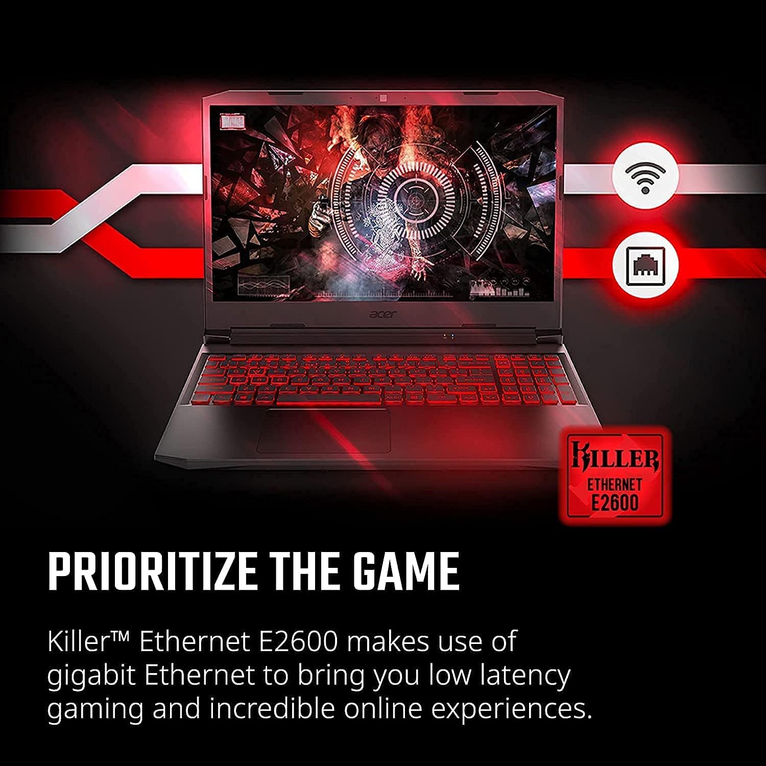 Acer Nitro 5 Laptop para juegos  Pantalla IPS FHD de 15.6 pulgadas de 144 Hz  Intel Core i5-10300H  NVIDIA GeForce RTX 3050  DDR4 de 8 GB  SSD NVMe