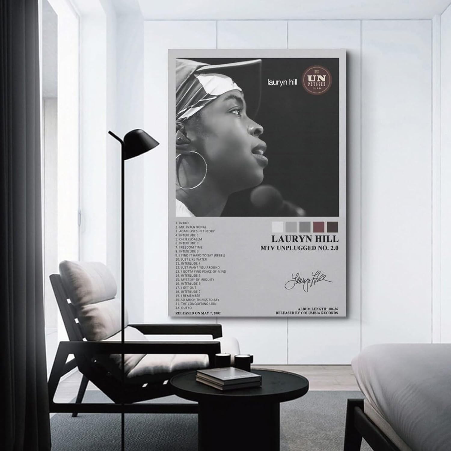 OrdaLi Lauryn Hill MTV Unplugged No. 2.0 Póster de lienzo popular, impresiones estéticas, arte de pared, decoración de habitación, regalo, 16 x 24