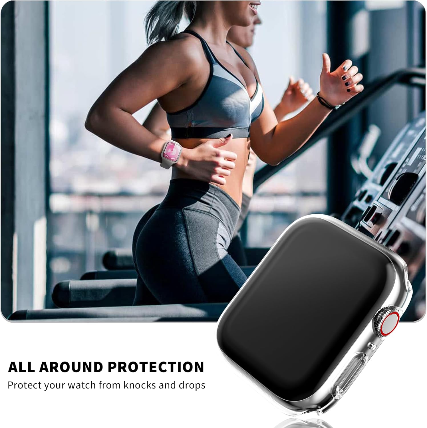 Funda para Apple Watch Series 987 de 1.614 pulgadas, paquete de 6 Protector de pantalla de TPU suave ultrafino de repuesto para iPhone Watch iWatch