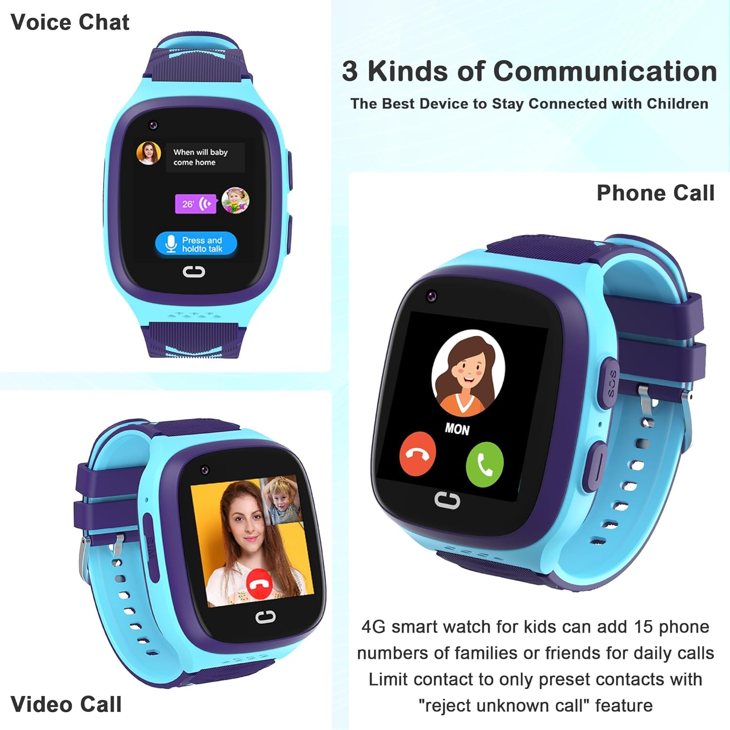 Reloj inteligente para niños, relojes inteligentes para niñas, con pantalla táctil HD, 16 juegos, reproductor de música, cámara, reloj despertador,