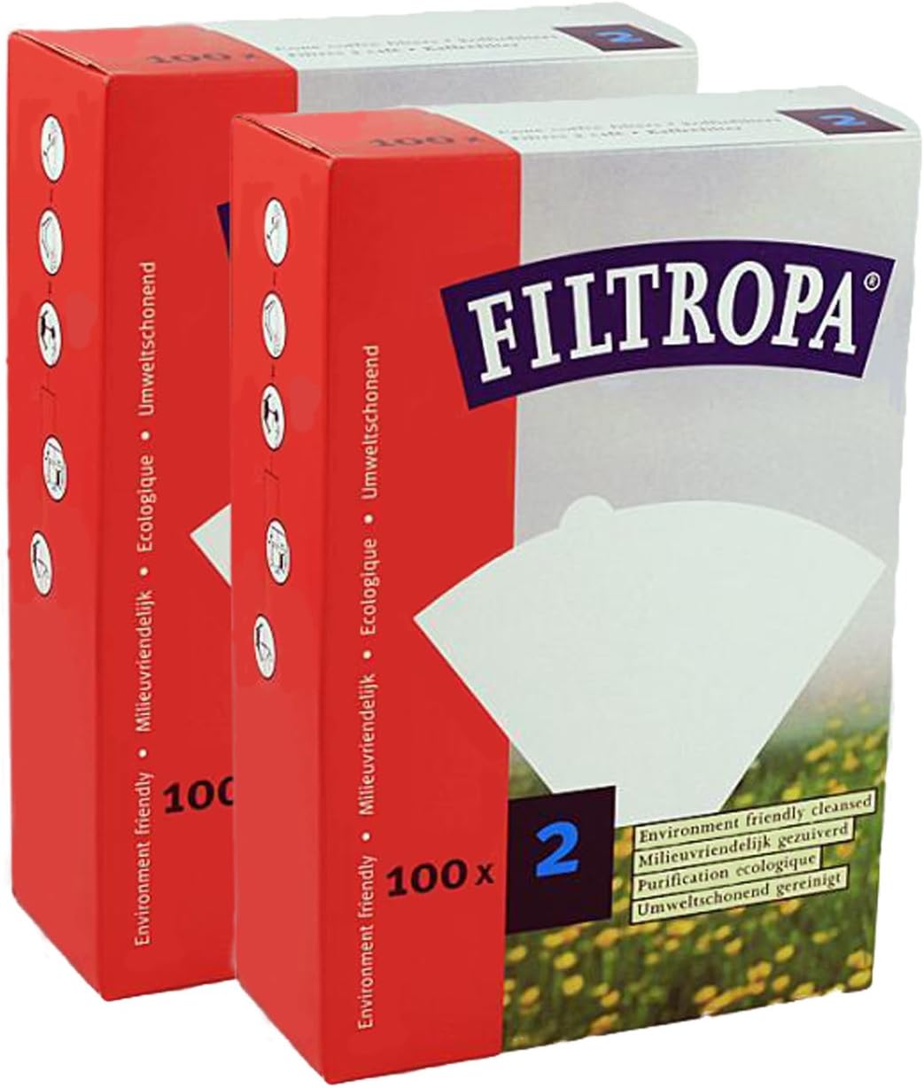 Filtros de café blanco #2 – Paquete de 2 (200 filtros en total)