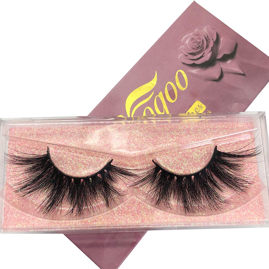GOO GOO Pestañas postizas de visón 3D, pestañas postizas de 0.98 pulgadas, dramáticas pestañas largas de visón siberiano, efecto natural en capas,