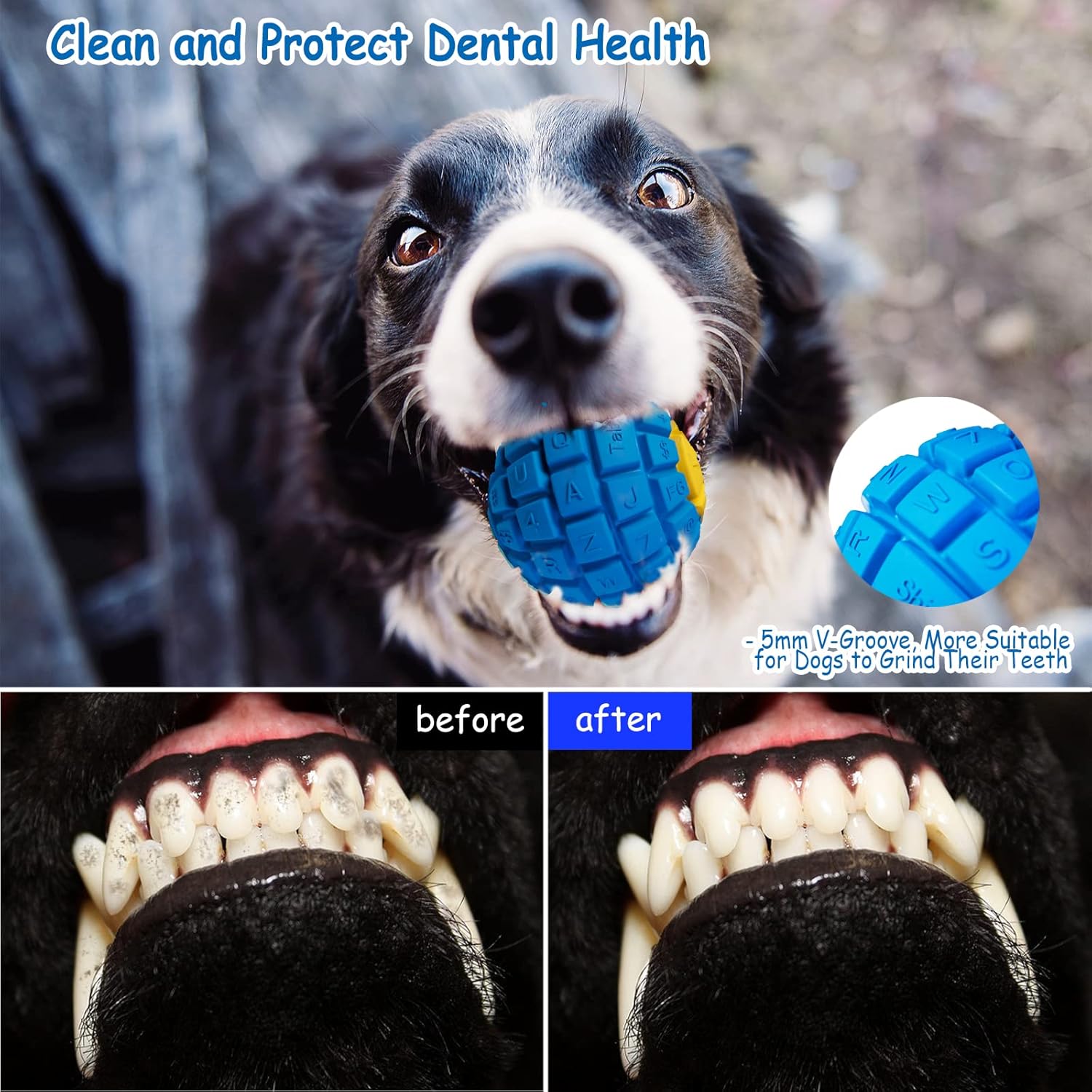Juguete duradero para perros masticadores agresivos, pelota de juguete indestructible, bolas de goma para perros, bolas chirriantes para perros