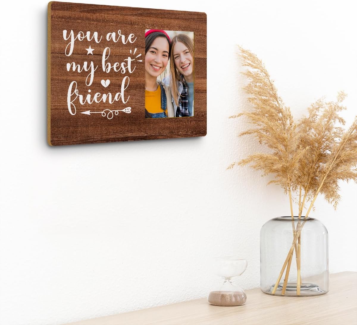 ZHAMEN Marco de fotos de cumpleaños para mejor amiga para escritorio, regalos de amistad, marco de fotos de pared, regalos para mujeres, hermana del