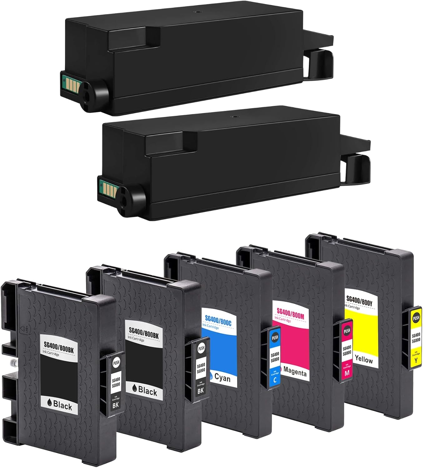 IN INTACTECH Cartucho de tinta de sublimación SG400 SG800 y unidad de recolección de residuos compatible con impresora Sawgrass Virtuoso SG 400 SG