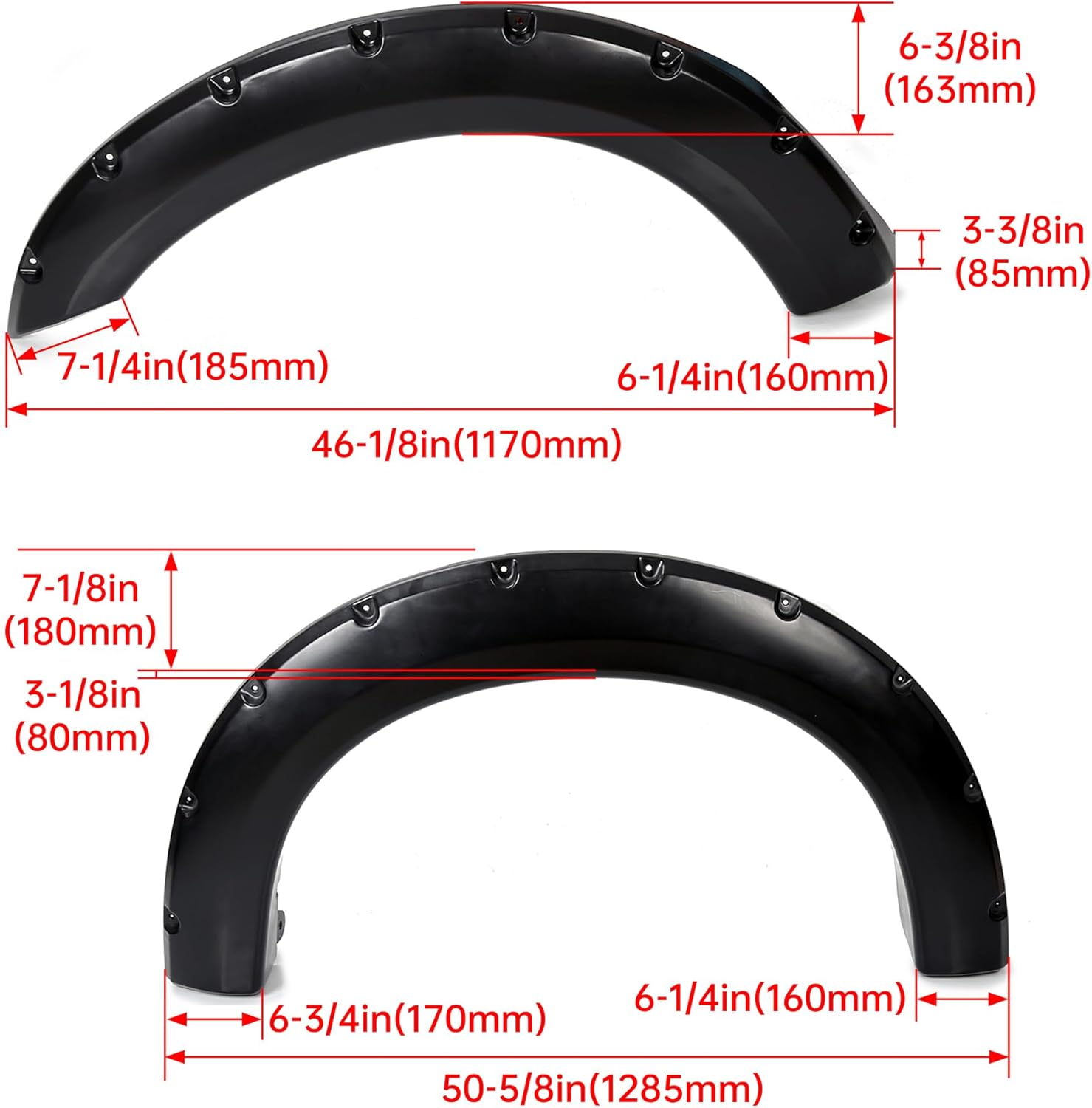 4 guardabarros de rueda para guardabarros de bolsillo, estilo remachado para Ford 1999-2007 F250 F350 F250 F350 Super Duty con kit de herramientas