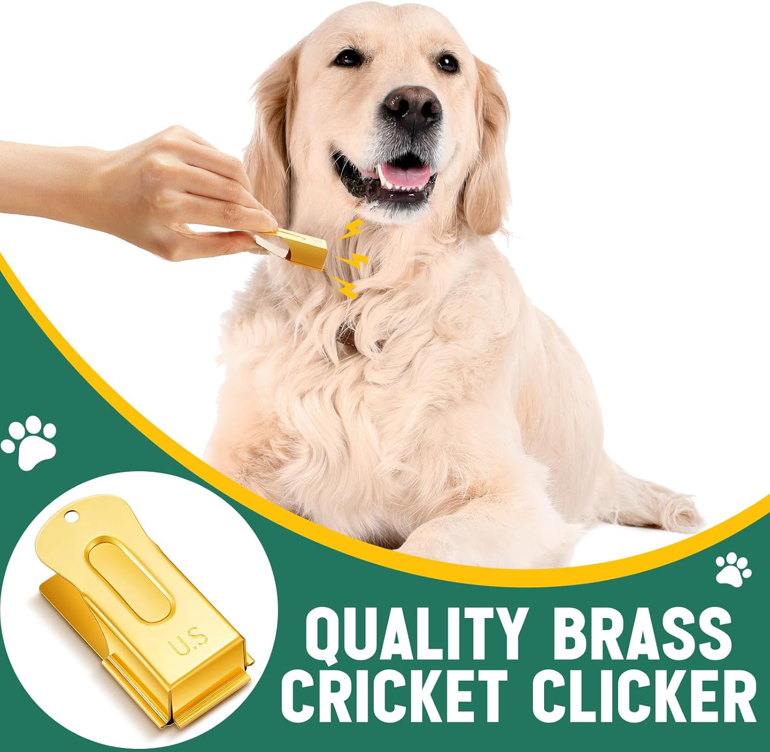 VercanMonth 2 piezas de latón para entrenamiento de mascotas, clicker de señalización de grillo, clicker de metal para perros, cachorros, gatos,