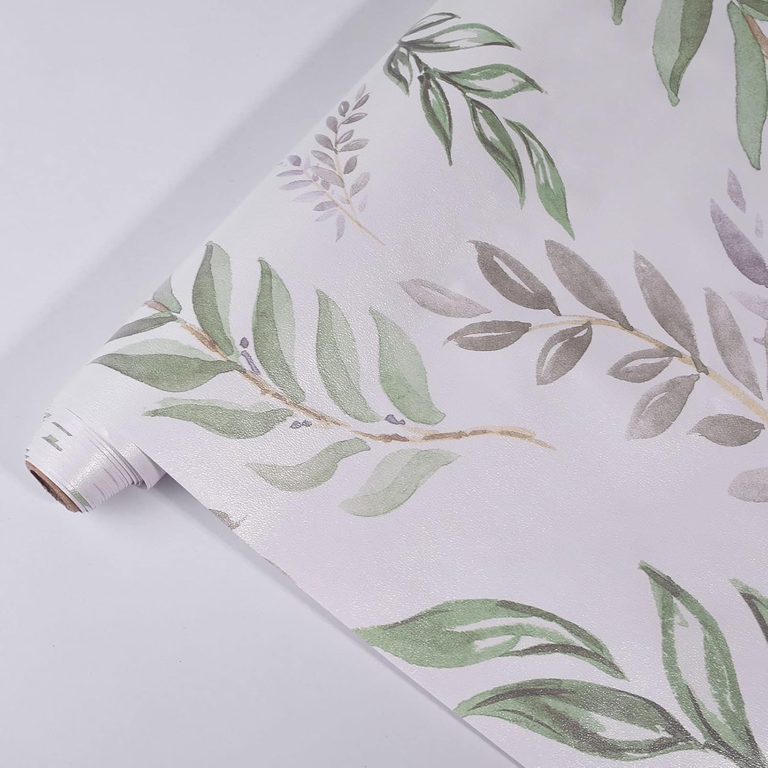 Nuwallpaper – Papel tapiz autoadhesivo decorativo con hojas verdes modernas, diseño floral, papel de contacto, decorativo, extraíble, autoadhesivo,