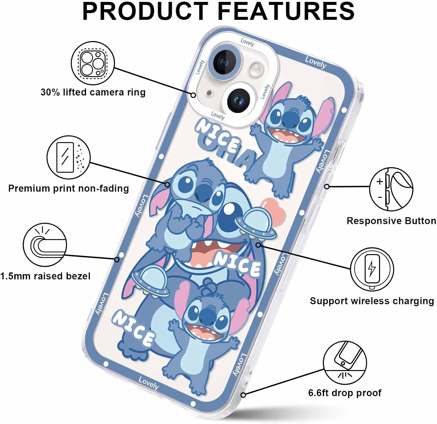 Paquete de 2 bonitas fundas de dibujos animados para iPhone 13 mini de 5.4 pulgadas, funda protectora a prueba de golpes para iPhone 13 mini con