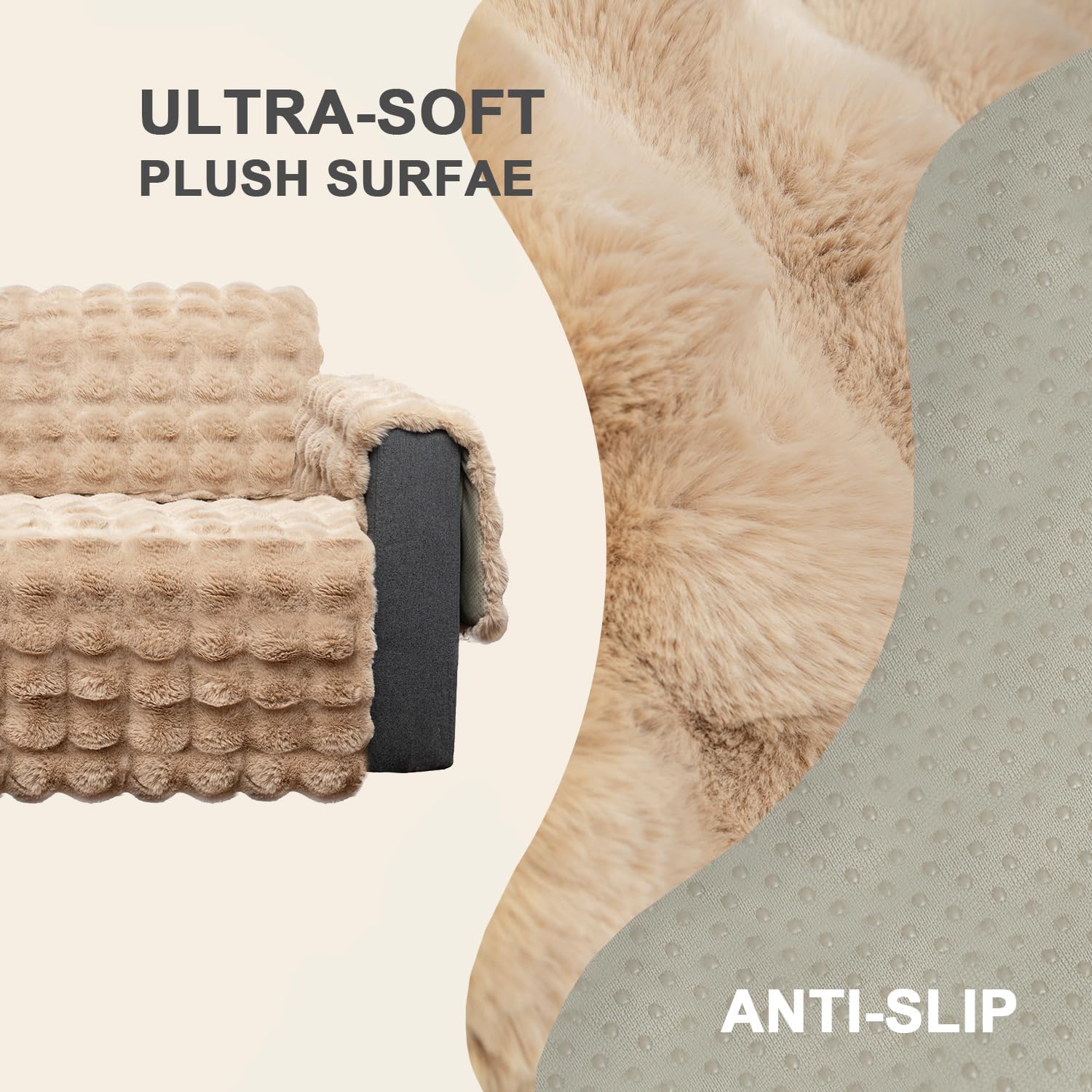 Funda impermeable fácil de instalar, funda acolchada para sofá y muebles, protector avanzado antideslizante para muebles, niños, perros, gatos