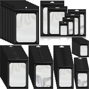 600 bolsas de película de poliéster de 6 tamaños con ventana transparente para negocios, bolsas resellables a prueba de olores, bolsas holográficas 600 bolsas de película de poliéster de 6 tamaños con ventana transparente para negocios, bolsas resellables a prueba de olores, bolsas holográficas