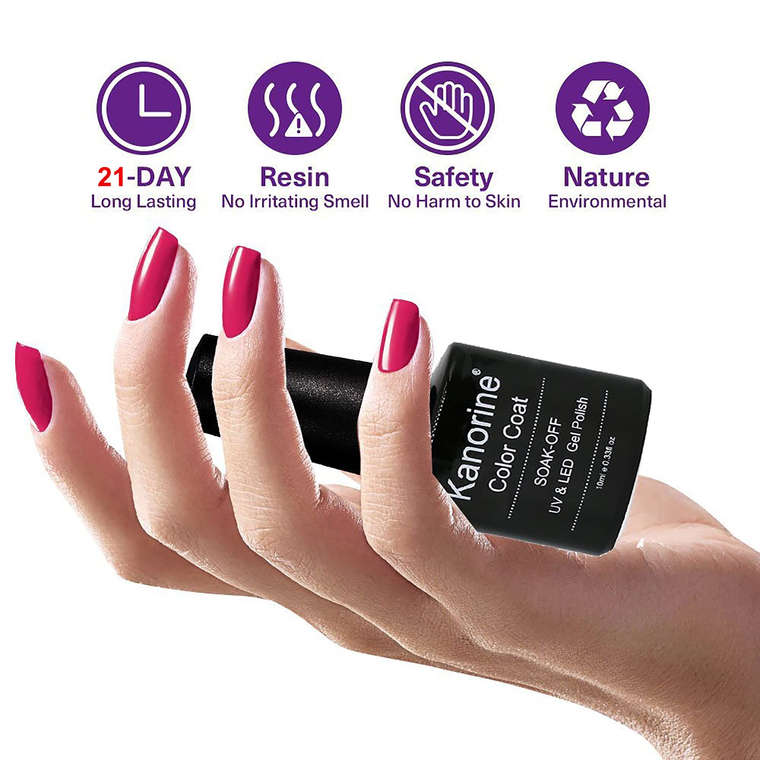 Esmalte de uñas de gel que cambia de color con la temperatura, 0.3onzas líquidas, kit de gel UV LED semipermanente
