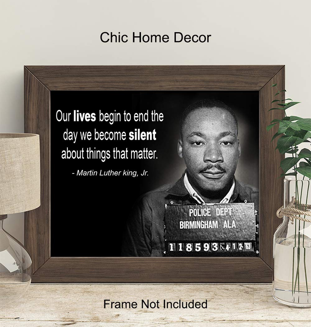 Martin Luther King Jr. Mugshot Wall Art Print – Ready to Frame Photo (8X10) – Home Decor – Makes a Great Gift for Bedrooms, Kitchens, Home Office