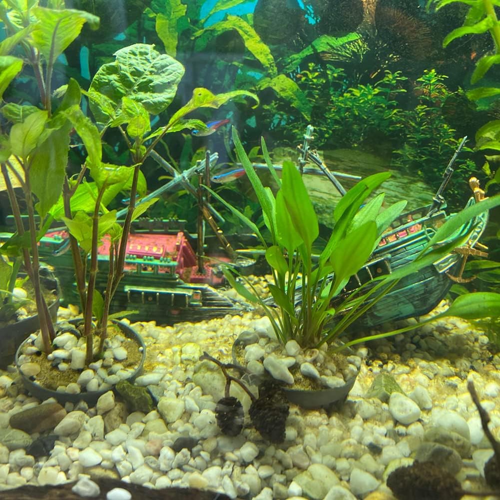 Decoraciones de naufragios para acuario, adorno de barco hundido de burbujas de aire, decoración de aireación de acción de aire para pecera