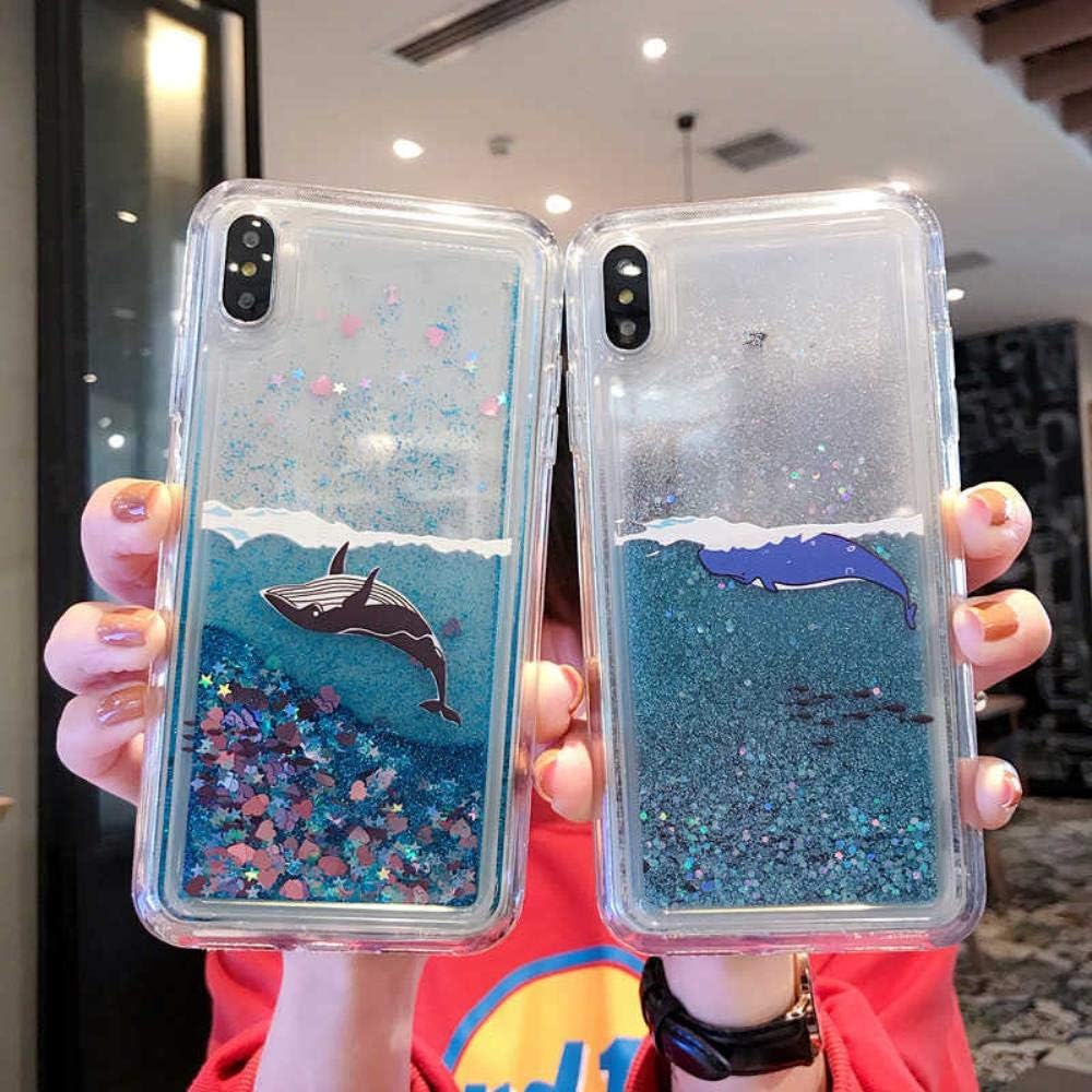 KABIOU Caja del teléfono Quicksand líquido dinámico ballena para Xiaomi Redmi K20 9T Note 7 6 5 8 pro 7A 6A 5A Plus 4 4X 8A A2 Lite Soft Case Cover