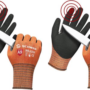 Schwer ProGuard PR3326 – Guantes de trabajo resistentes a cortes de más alto nivel para protección extrema, guantes de corte ANSI A9 con pulgar Schwer ProGuard PR3326 – Guantes de trabajo resistentes a cortes de más alto nivel para protección extrema, guantes de corte ANSI A9 con pulgar