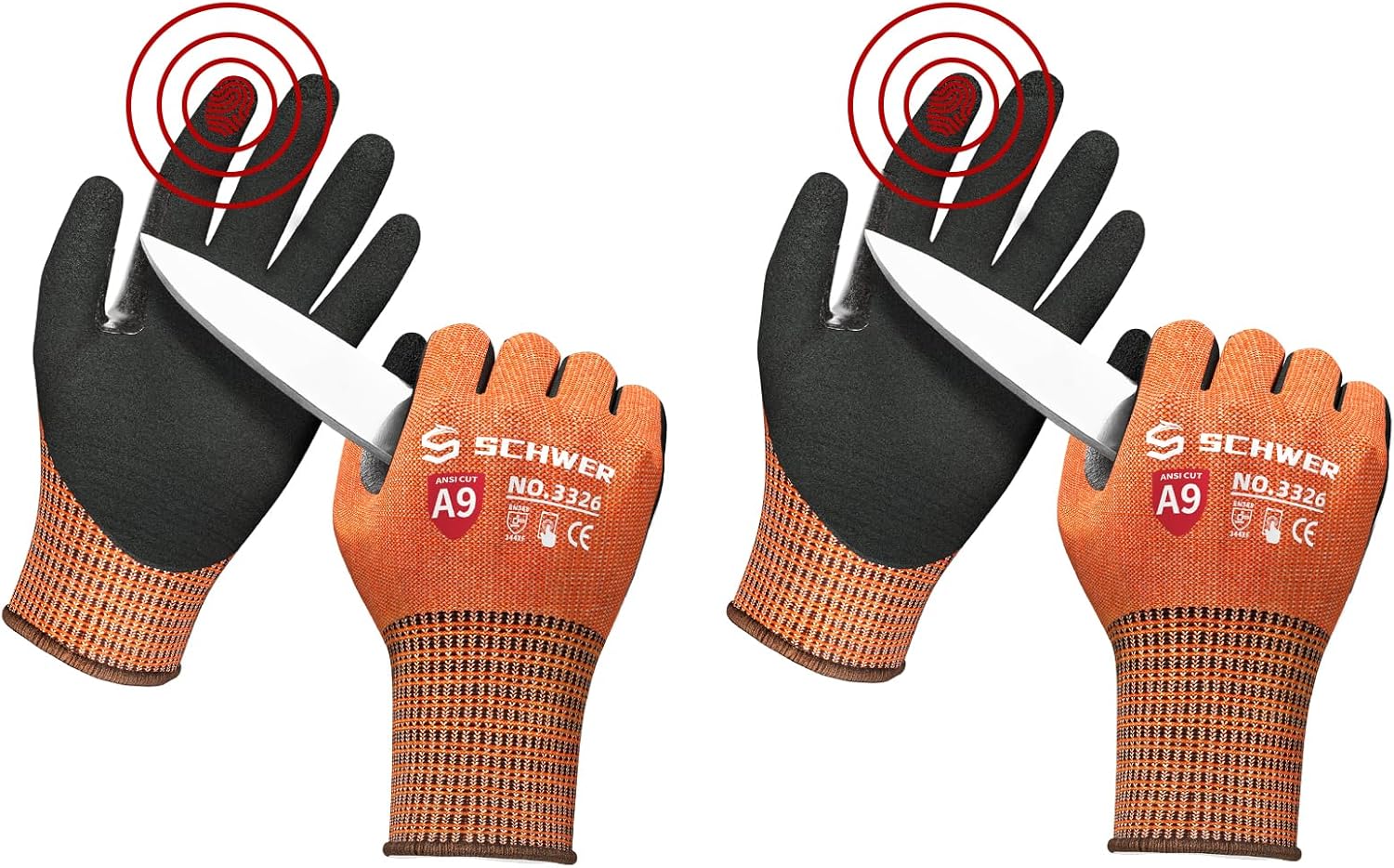 Schwer ProGuard PR3326 – Guantes de trabajo resistentes a cortes de más alto nivel para protección extrema, guantes de corte ANSI A9 con pulgar