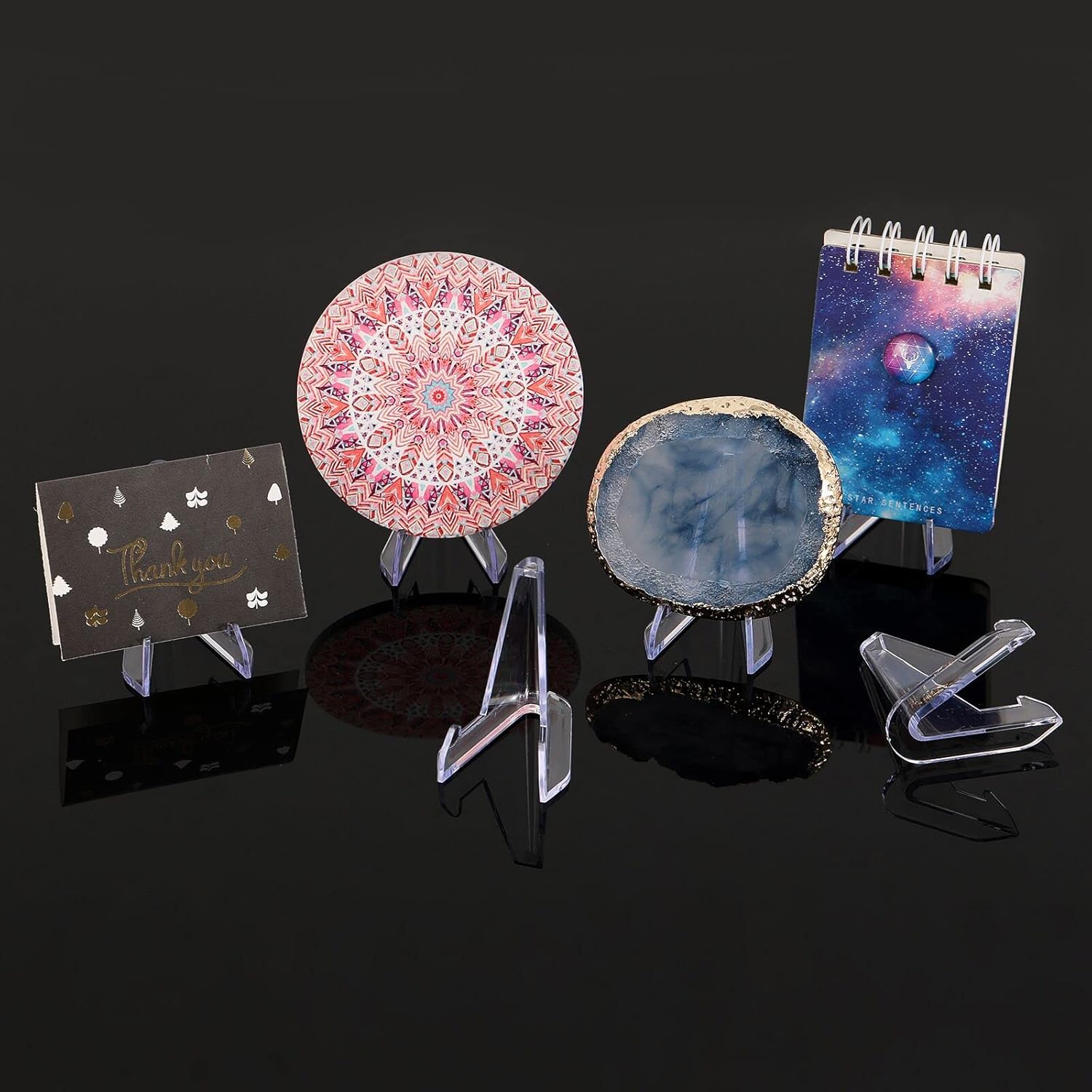 Soporte de exhibición de monedas transparente  Mini caballete de plástico  Soportes acrílicos para monedas Air-Tite  Tarjeta  Relojes de bolsillo