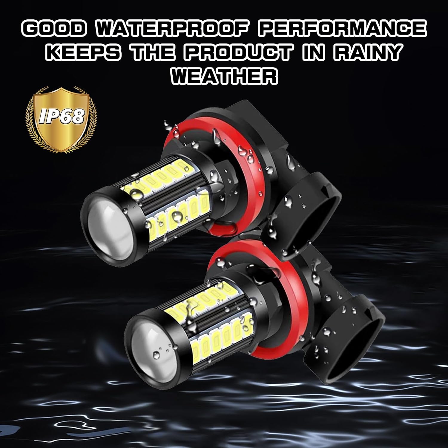 qboonpt Bombillas LED H11 antiniebla para faros delanteros, 6500 K, xenón blanco, 2800 lúmenes, bombilla de luz diurna súper brillante, 5730 chips