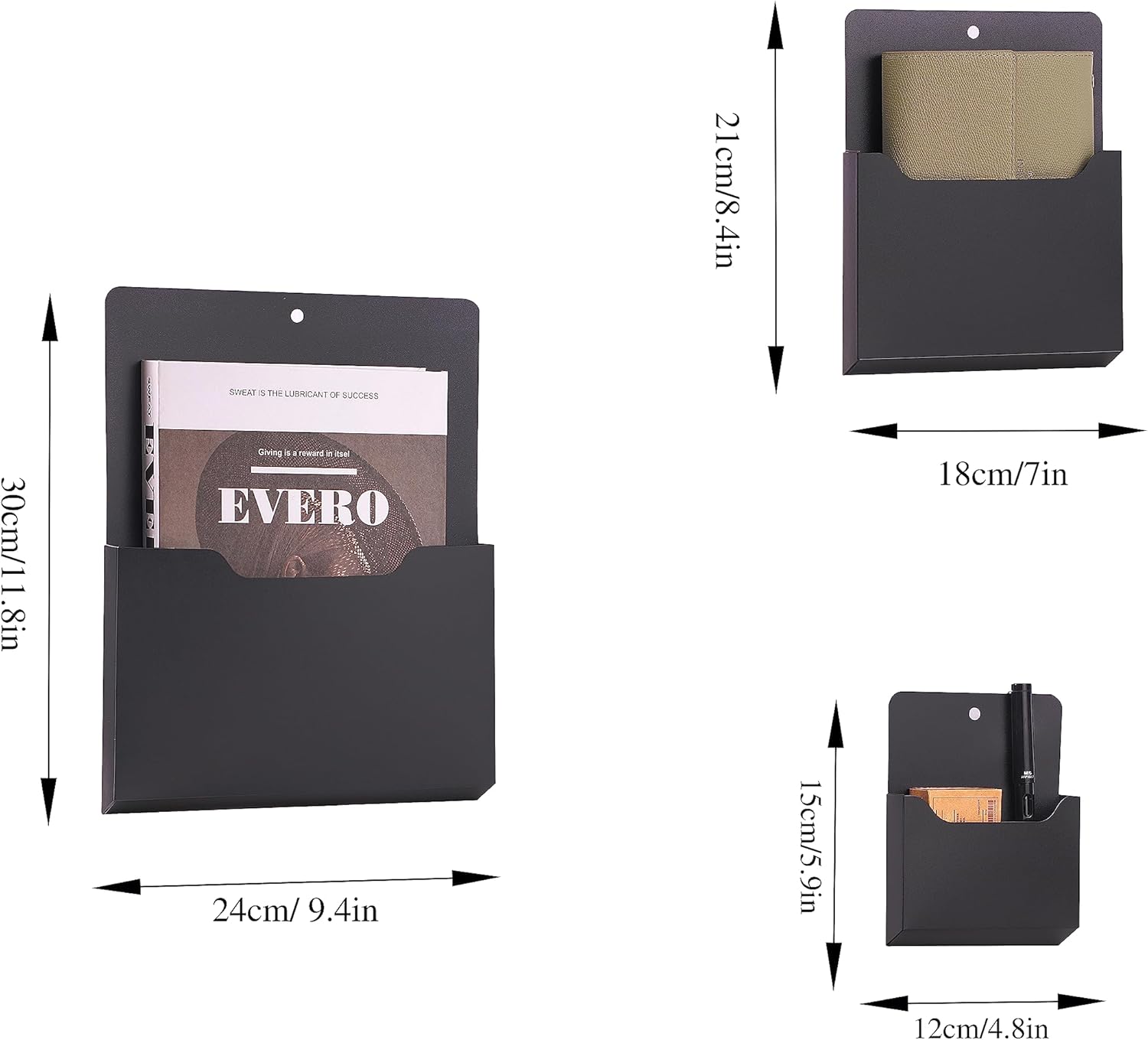 Paquete de 6 soportes magnéticos para archivos para refrigerador, soporte magnético de papel de pared, organizador magnético para refrigerador,