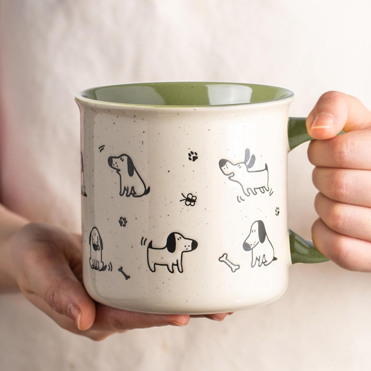 AmorArc Juego de 2 tazas de café de cerámica grandes de 22 onzas, tazas de gran tamaño con mango grande para hombres, mujeres, papá, mamá, taza