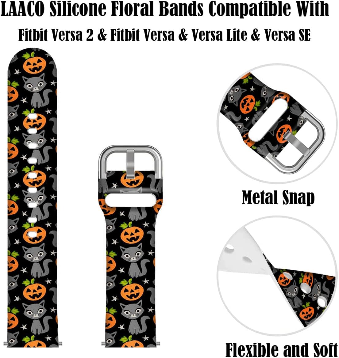 Correa deportiva de repuesto de silicona con diseño floral de Navidad, no se decolora, compatible con Fitbit Versa 2, Fitbit Versa, Versa Lite,