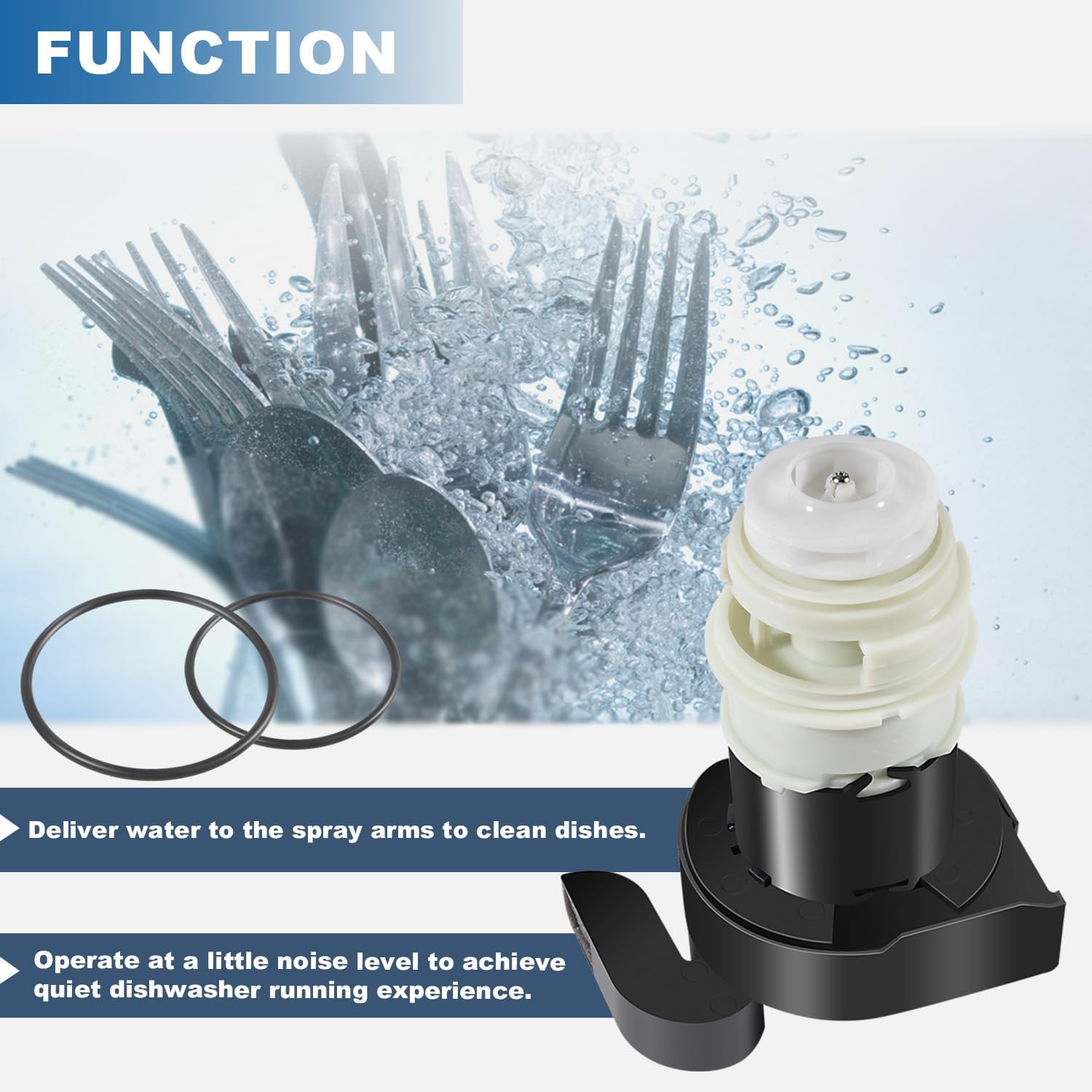 154844101 Motor Kit154844101 Motor de bomba de circulación para lavavajillas con juntas tóricas para lavavajillas Frigidaire, reemplazar 154483001
