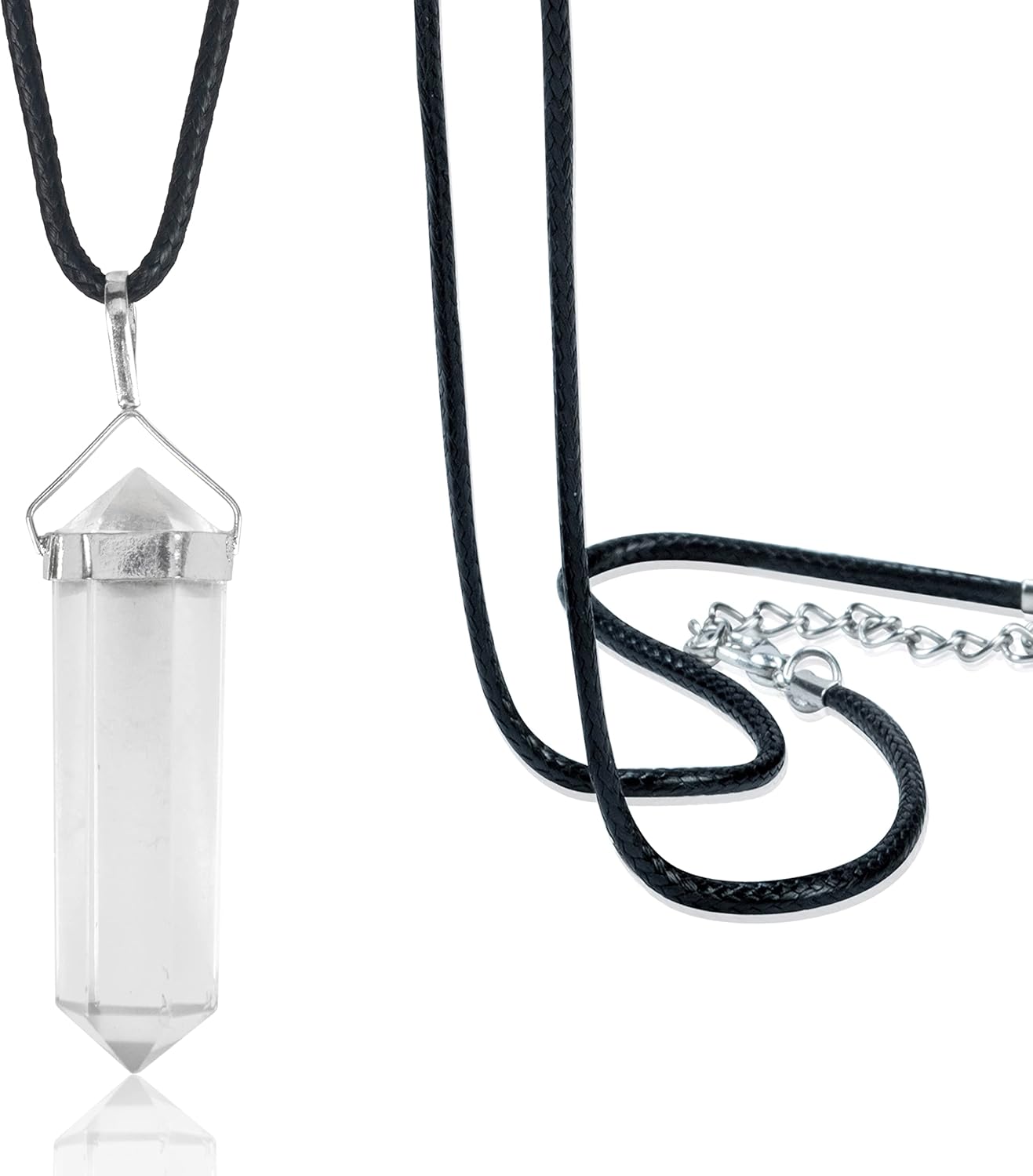 Crocon Gemstone Pencil Pendant Necklace Handmade Reiki Healing Crystal Amulet Natural Stone Jewelry for Unisex Thoughtful Gifts for Women