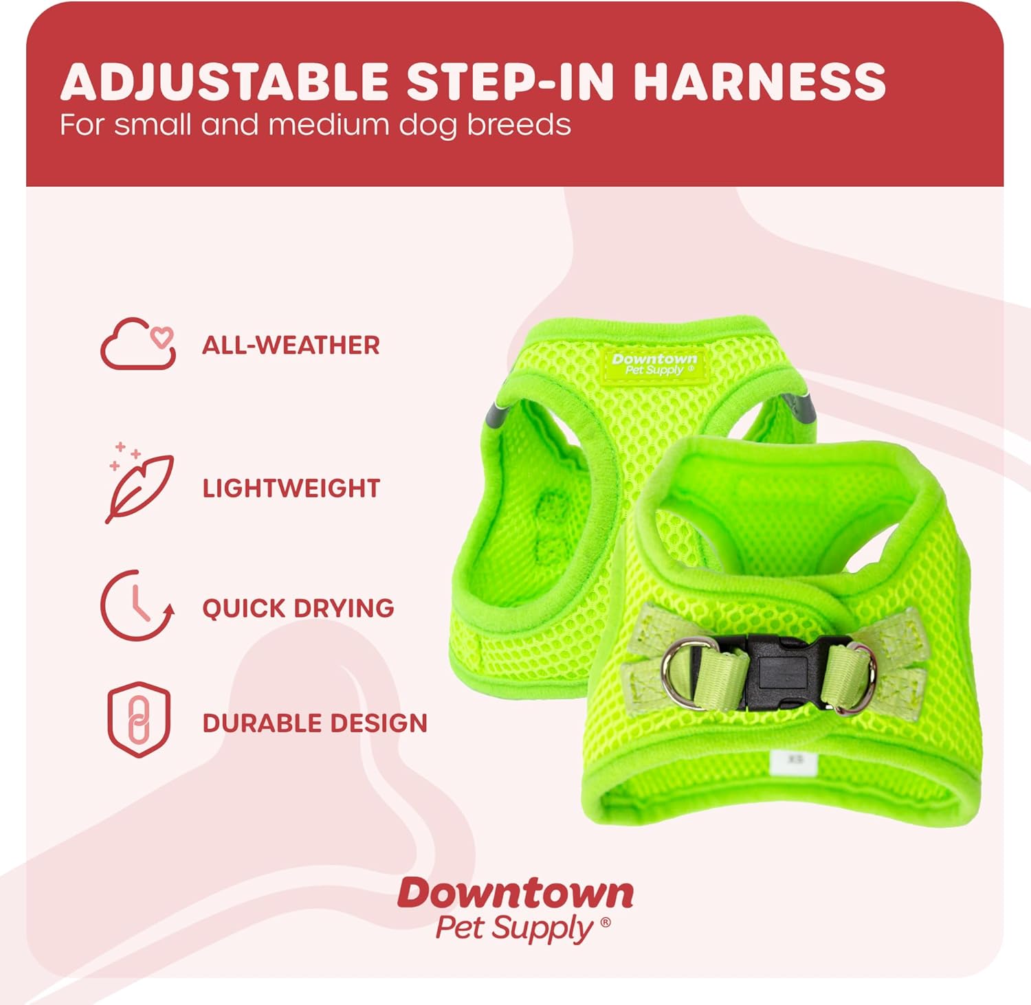 Downtown Pet Supply – Arnés ajustable para perro con chaleco acolchado, sin tirones, fácil de poner, para perros pequeños, medianos y grandes