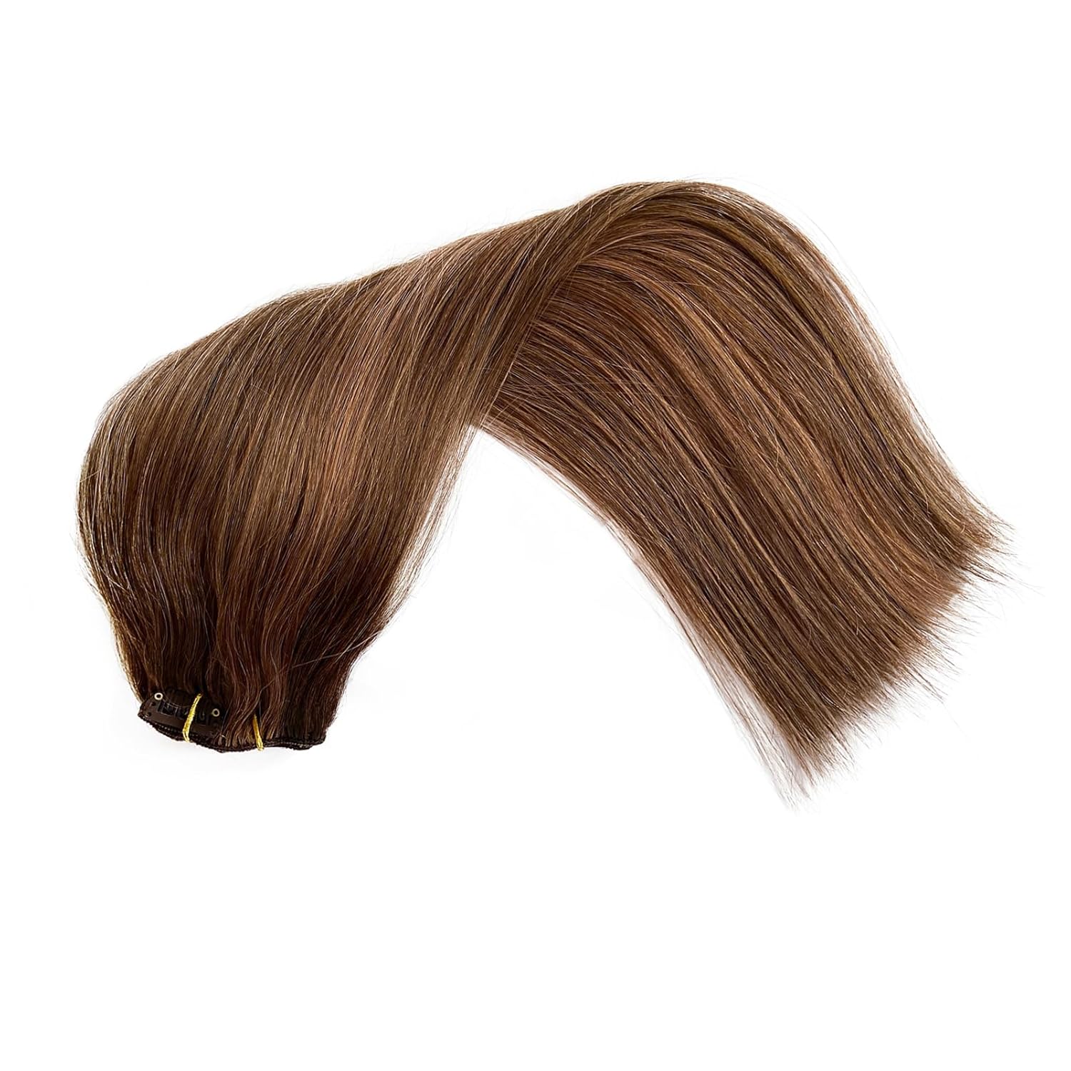 Extensiones de cabello humano con clip, 7 piezas, 2.4onzas, 15, 18, 20, 22 pulgadas, sedoso y liso, con tramas, sin costuras, para extensiones de