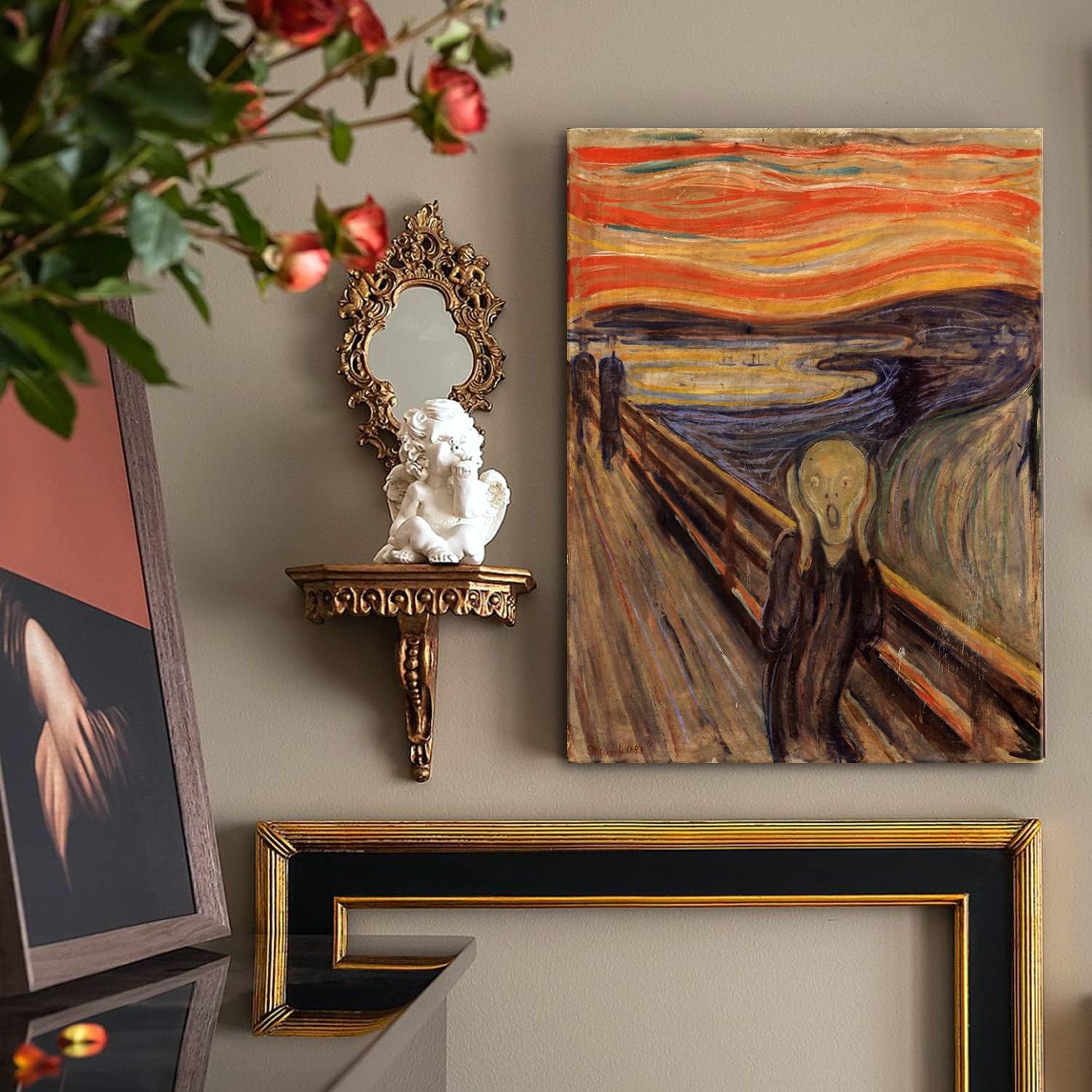 GLOKAKA The Scream de Edward Munch – Lienzo decorativo para pared, diseño de pinturas famosas del mundo, para el hogar, sala de estar, oficina,