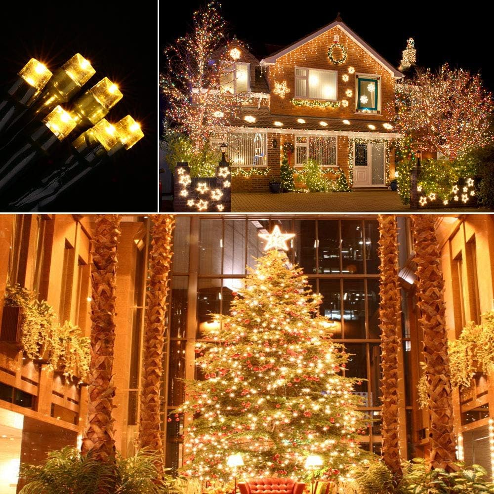 Toodour Luces de Navidad para exteriores, 213 pies, 600 luces LED de Navidad, 8 modos, temporizador, luces parpadeantes de Navidad impermeables para