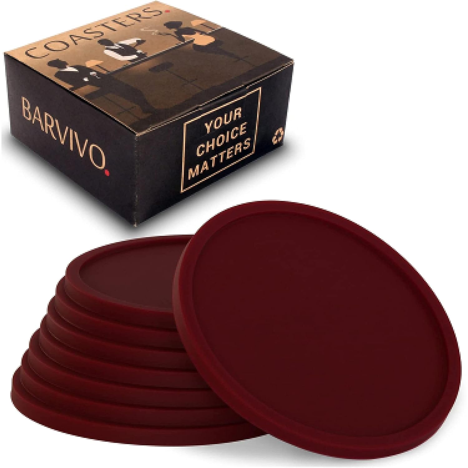 Barvivo Juego de 8 posavasos para bebidas, protección de mesa para cualquier tipo de mesa, madera, granito, vidrio, esteatita, mármol, piedra, mesas